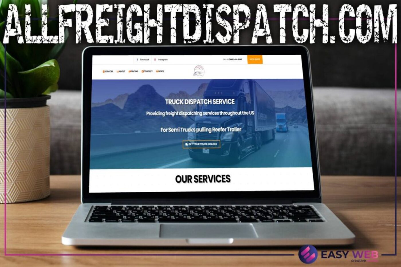 Изработка на уеб сайт за транспортни услуги в USA - ALL FREIGHT DISPATCH