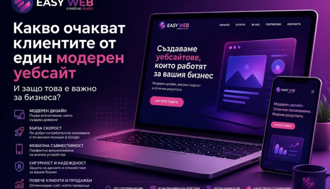 Открийте кои характеристики трябва да притежава един модерен уебсайт, за да осигури отлично потребителско изживяване, по-добри позиции в Google и повече продажби.