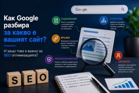 Научете как SEO оптимизацията на сайт помага на Google да разбере съдържанието, да индексира страниците и да ги показва при подходящи търсения.