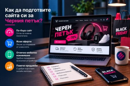 Подгответе сайта си за Черния петък с правилна стратегия за скорост, промоции, продуктови страници, реклама и лесно завършване на поръчките.