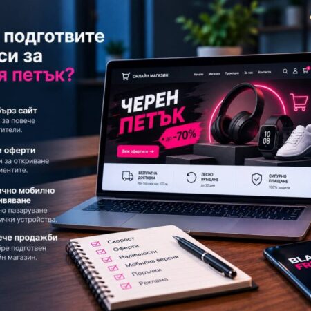 Подгответе сайта си за Черния петък с правилна стратегия за скорост, промоции, продуктови страници, реклама и лесно завършване на поръчките.