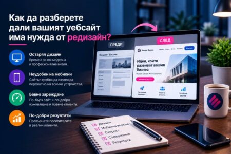 Разберете кога е необходим редизайн на сайт и кои признаци показват, че дизайнът, структурата или функционалността вече се нуждаят от промяна.